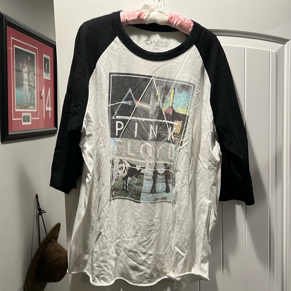 Liquid Blue 2XL Pink Floyd baseball shirt 3 quart length selves